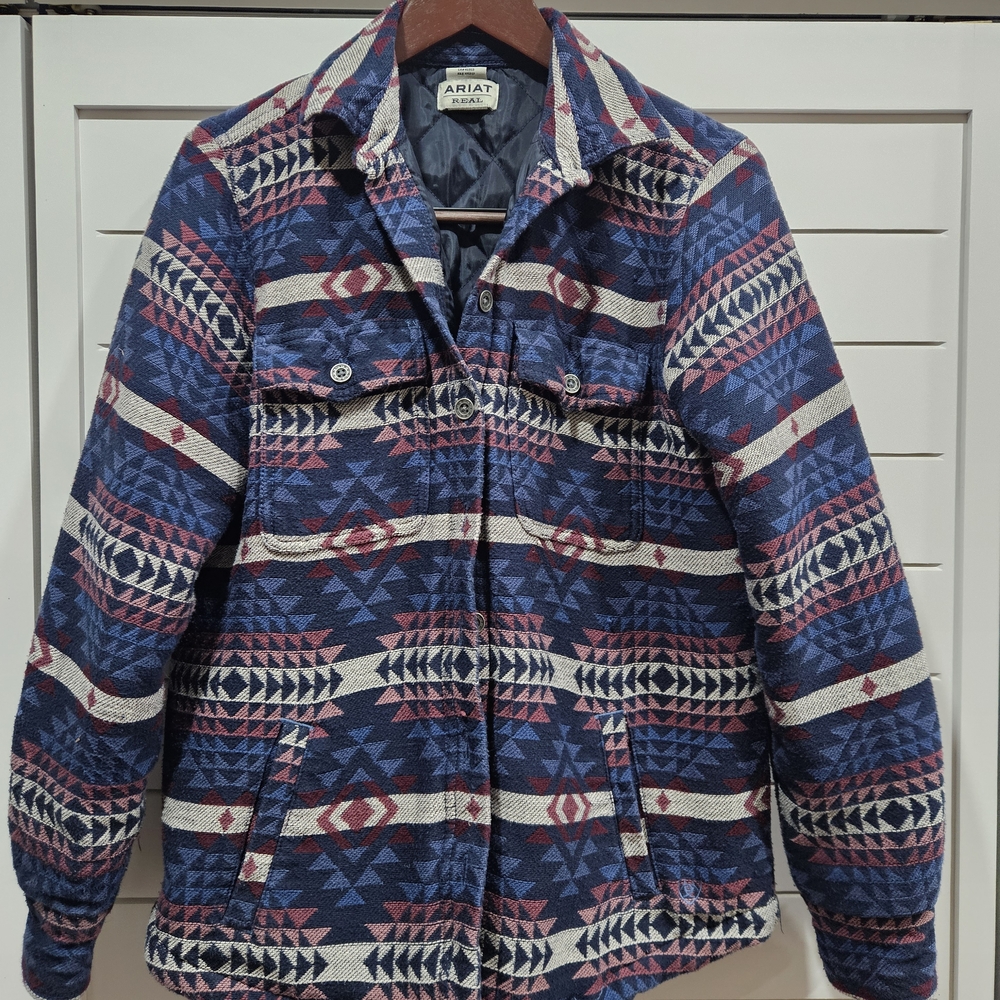 Ariat Blue and Red Patterned Utility Jacket